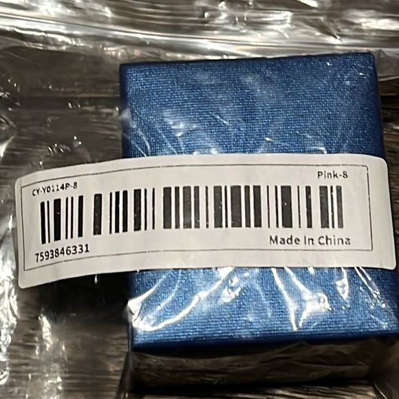 NEW Pink & Blue Stones 925 Sterling Silver Ring In Size 8 - Picture 8 of 9